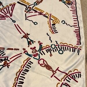 Bimba y Lola Silk Scarf Circus Acrobat Dog Print 46x46 Designer Square
